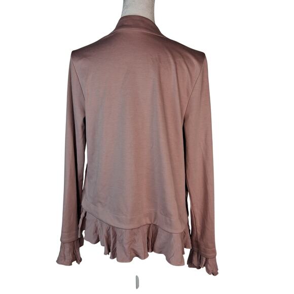 Dusty Rose Pink Fashion Jacket Ruffles Feminine Romantic Girly Military Style - Picture 3 of 9